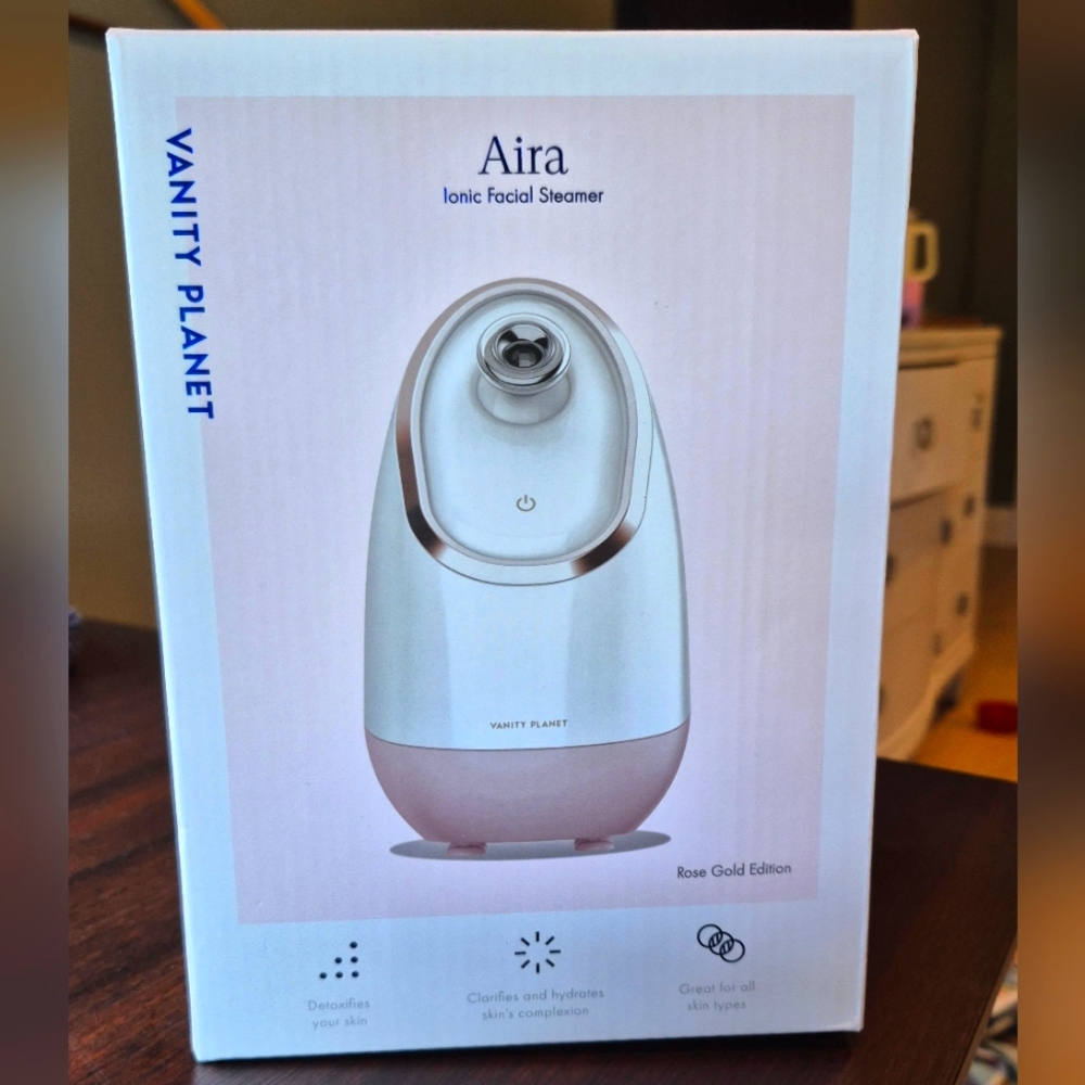 NEW Vanity Planet Aira Ionic Facial Steamer - Rose Gold Edition
